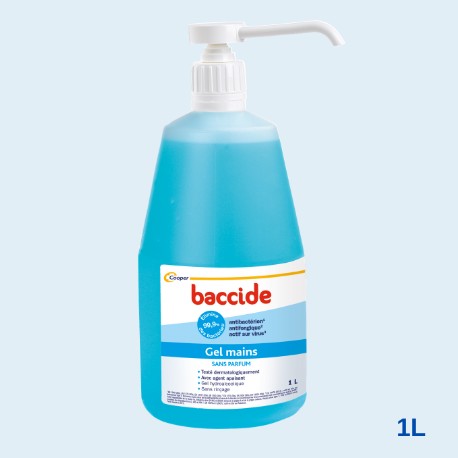 BACCIDE GEL HYDROALCOOLIQUE MAINS SANS RINCAGE 1L