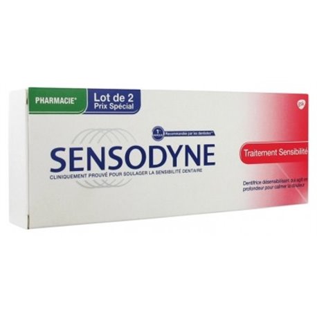 SENSODYNE TRAITEMENT SENSIBILITE LOT 2X 75ML