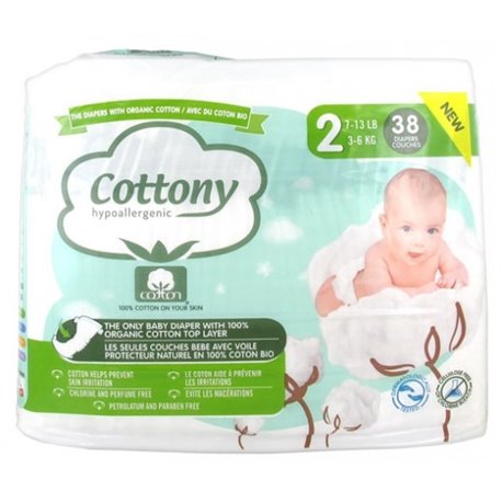 COTTONY HYPOALLERGENIQUE TAILLE 2 3-6KG 38 COUCHES