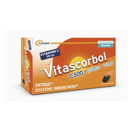 VITASCORBOL C500 + ZINC + VIT D 30 CAPSULES