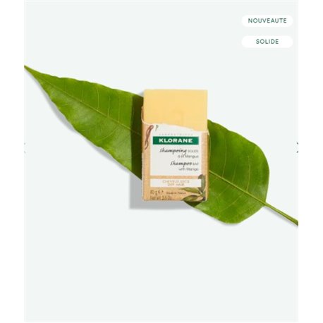 KLORANE SHAMPOING SOLIDE A LA MANGUE CHEVEUX SECS 80G