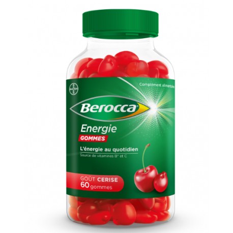 BEROCCA ENERGIE GOMMES GOUT CERISE 60 GOMMES