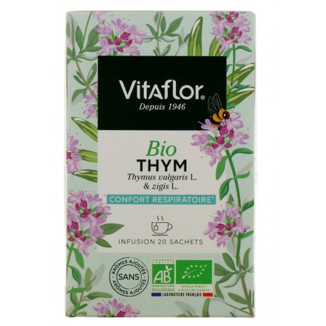 VITAFLOR TISANE THYM BIO 20 SACHETS