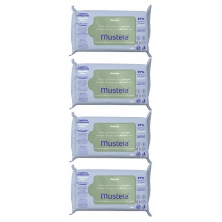Mustela lingettes nettoyantes lot 4x 60 lingettes MUSTELA- EXPANSCIENCE  3504105037864