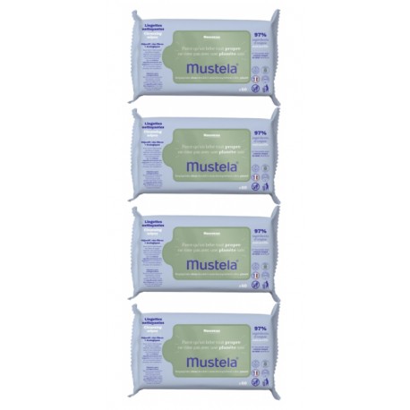 MUSTELA LINGETTES NETTOYANTES LOT 4X 60 LINGETTES