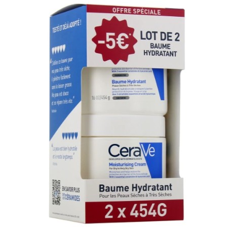 CERAVE BAUME HYDRATANT LOT 2X 454G