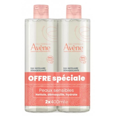 AVENE EAU MICELLAIRE DEMAQUILLANTE LOT 2X 400ML