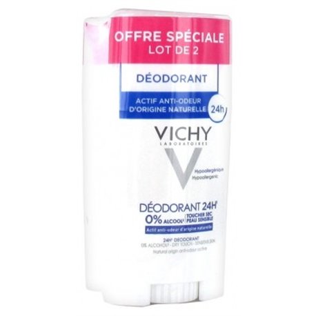 VICHY DEODORANT 24H TOUCHER SEC LOT 2 STICKS 40ML