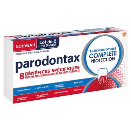 PARODONTAX FRAICHEUR INTENSE COMPLETE PROTECTION LOT 2X 75ML