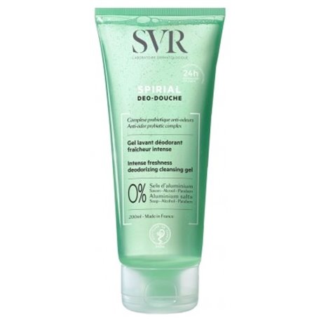 SVR SPIRIAL DEO-DOUCHE GEL LAVANT DEODORANT FRAICHEUR INTENSE 0% SELS D'ALUMINIUM 200ML