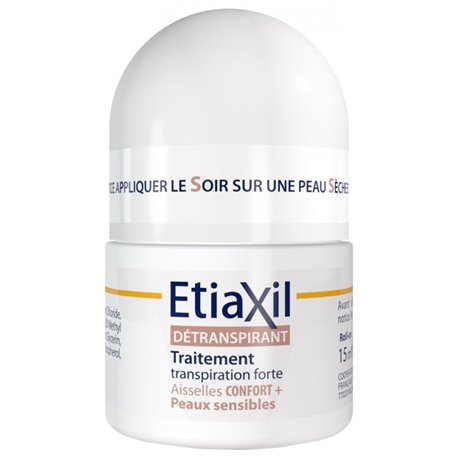 ETIAXIL DETRANSPIRANT TRAITEMENT TRANSPIRATION FORTE AISSELLES PEAUX SENSIBLES ROLL-ON SANS PARFUM