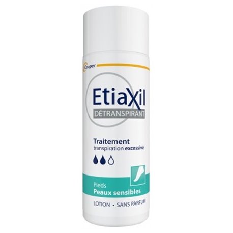 ETIAXIL DETRANSPIRANT PIEDS TRAITEMENT TRANSPIRATION EXCESSIVE PEAUX SENSIBLES LOTION SANS PARFUM