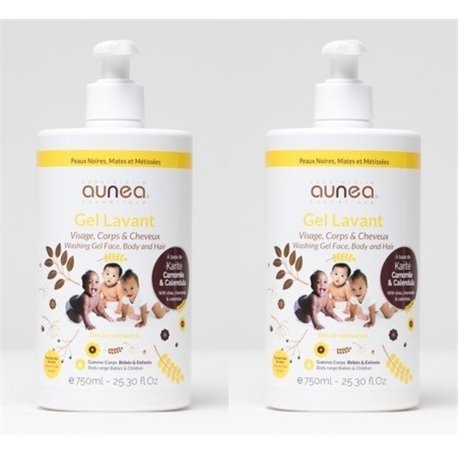AUNEA GEL LAVANT VISAGE ET CORPS LOT 2X 750ML