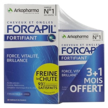 FORCAPIL FORTIFIANT CHEVEUX ET ONGLES FORCE VITALITE BRILLANCE 3MOIS + 1MOIS OFFERT