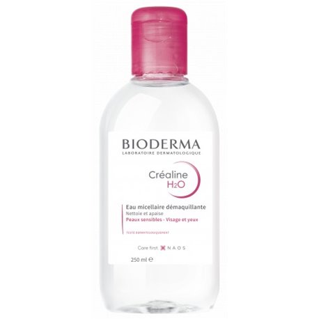 BIODERMA CREALINE H20 EAU MICELLAIRE DEMAQUILLANTE NETTOIE ET APAISE PEAUX SENSIBLES VISAGE ET YEUX 250ML