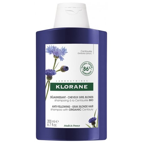 KLORANE SHAMPOING A LA CENTAUREE BIO DEJAUNISSANT-CHEVEUX GRIS, BLOND 200ML