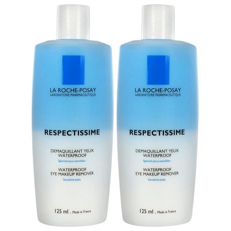 LA ROCHE POSAY RESPECTISSIME DEMAQUILLANT YEUX WATERPROOF SPECIAL YEUX SENSIBLES LOT 2X 125ML