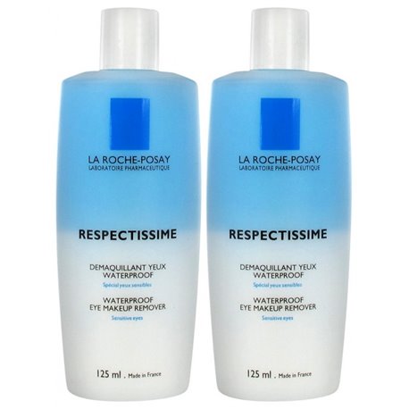 LA ROCHE POSAY RESPECTISSIME DEMAQUILLANT YEUX WATERPROOF SPECIAL YEUX SENSIBLES LOT 2X 125ML