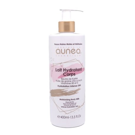 AUNEA ADULTE LAIT HYDRATANT CORPS HYDRATATION INTENSE 24H PEAUX NOIRES MATES ET METISSEES 400ML