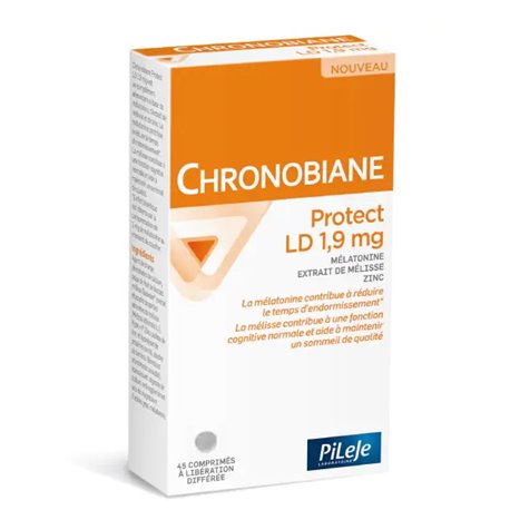 PILEJE CHRONOBIANE PROTECT LD 1.9MG MELATONINE EXTRAIT DE MELISSE ET ZINC 45CP A LIBERATION DIFFEREE