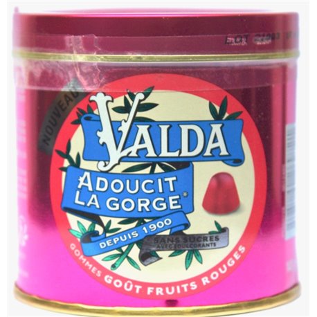 VALDA GOMMES GOUT FRUITS ROUGES ADOUCIT LA GORGE SANS SUCRES 140G