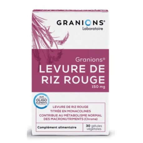 GRANIONS LEVURE DE RIZ ROUGE 150MG 30 GELULES VEGETALES