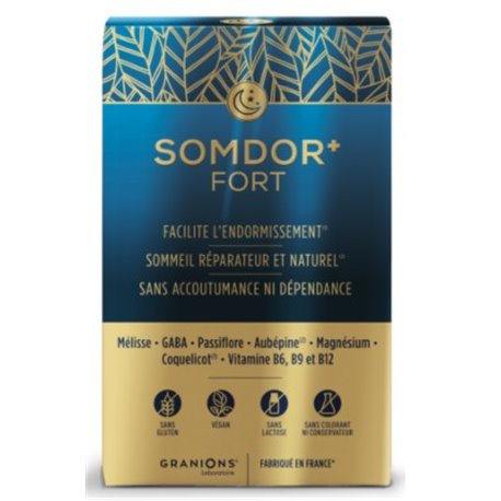 GRANIONS SOMDOR FORT FACILITE L'ENDORMISSEMENT SOMMEIL REPARATEUR ET NATUREL SANS ACCOUTUMANCE NI DEPENDANCE 30 CP