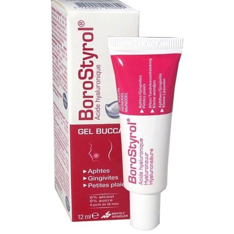 BOROSTYROL GEL GINGIVAL ACIDE HYALURONIQUE 0.5% SANS ALCOOL SANS SUCRE SANS DANGER SI INGERER 12ML