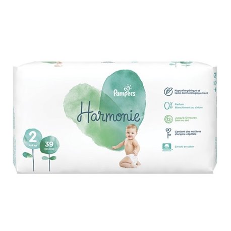PAMPERS HARMONIE TAILLE 2 4-8KG 39 COUCHES