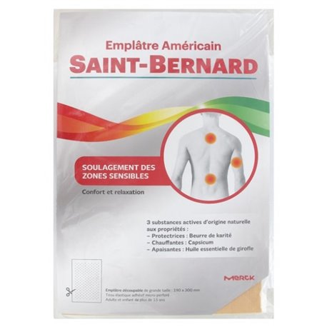 SAINT-BERNARD EMPLATRE AMERICAIN SOULAGEMENT DES ZONES SENSIBLES 190X300MM ADULTE ET ENFANT DE PLUS DE 15ANS