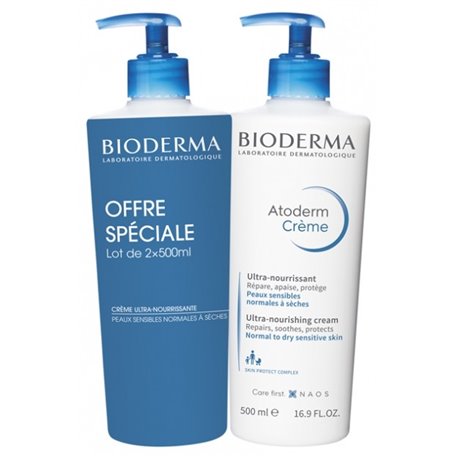 BIODERMA ATODERM CREME ULTRA-NOURRISSANT LOT 2X 500ML