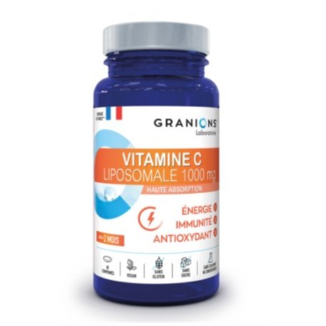 GRANIONS VITAMINE C LIPOSOMALE 1000MG HAUTE ABSORPTION ENERGIE IMMUNITE ANTIOXYDANT JUSQU'A 2 MOIS