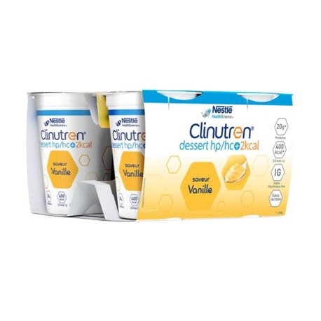 CLINUTREN DESSERT HP/HC+ 2KCAL SAVEUR VANILLE SANS LACTOSE 4X 200G