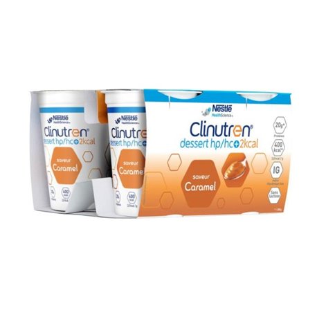 CLINUTREN DESSERT HP/HC+ 2KCAL SAVEUR CARAMEL SANS LACTOSE 4X 200G