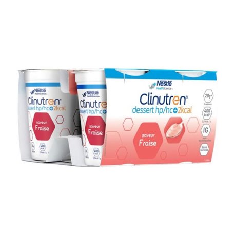 CLINUTREN DESSERT HP/HC+ 2KCAL SAVEUR FRAISE SANS LACTOSE 4X 200G