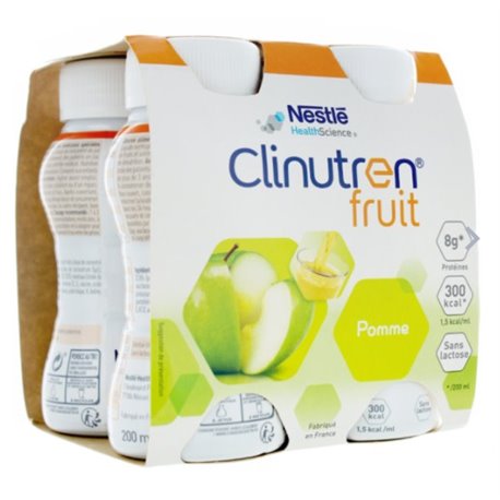 CLINUTREN JUS DE FRUIT POMME SANS LACTOSE 4X 200ML