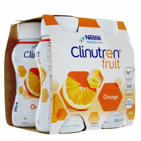 CLINUTREN JUS DE FRUIT ORANGE SANS LACTOSE 4X 200ML