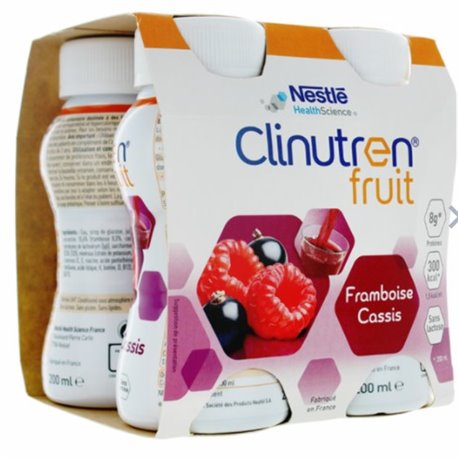 CLINUTREN JUS DE FRUIT FRAMBOISE CASSIS SANS LACTOSE 4X 200ML