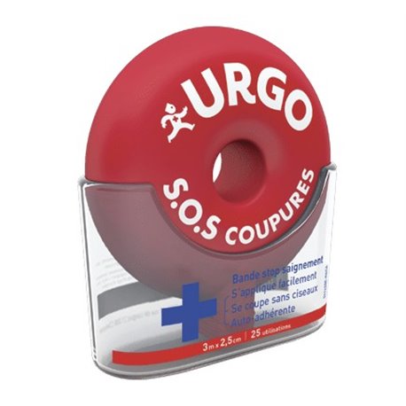 URGO S.O.S COUPURES BANDE STOP SAIGNEMENTS 3MX2.5CM 25 UTILISATIONS