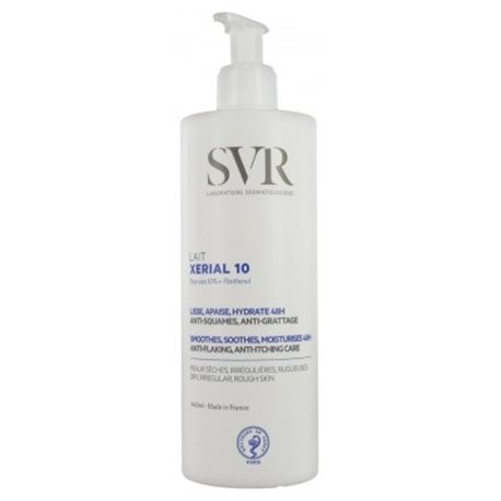 SVR LAIT XERIAL 10 LISSE, APAISE, HYDRATE 48H ANTI-SQUAMES, ANTI-GRATTAGE PEAUX SECHES IRREGULIERES RUGUEUSES 400ML