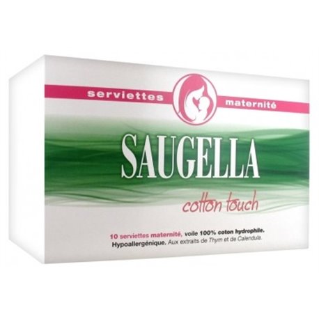 SAUGELLA COTTON TOUCH 10 SERVIETTES MATERNITE