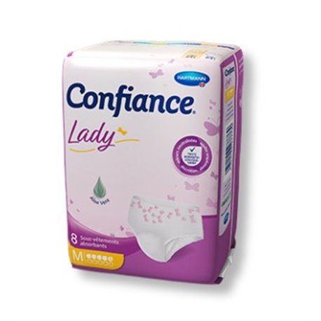 HARTMANN CONFIANCE LADY TAILLE M 5 GOUTTES 8 SOUS-VETEMENTS ABSORBANTS