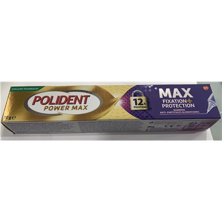 POLIDENT POWER MAX FIXATION + PROTECTION 12H 70G