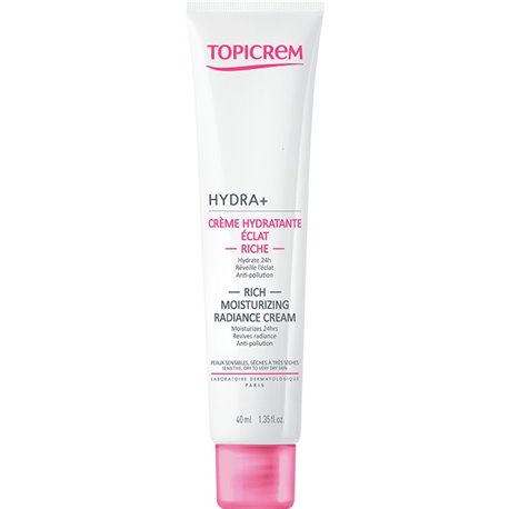 TOPICREM HYDRA+ CREME HYDRATANTE ECLAT RICHE PEAUX SENSIBLES SECHES A TRES SECHES 40ML