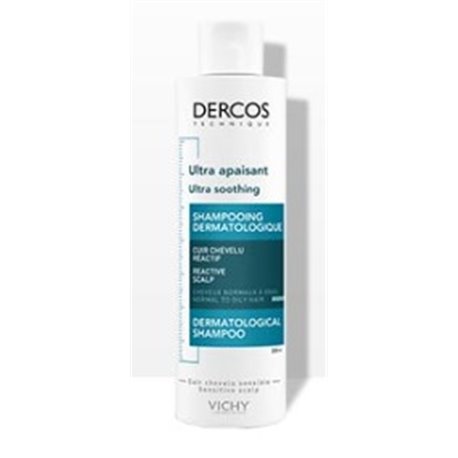 VICHY DERCOS ULTRA APAISANT SHAMPOOING TRAITANT CUIR CHEVELU REACTIF CHEVEUX NORMAUX A GRAS 200ML