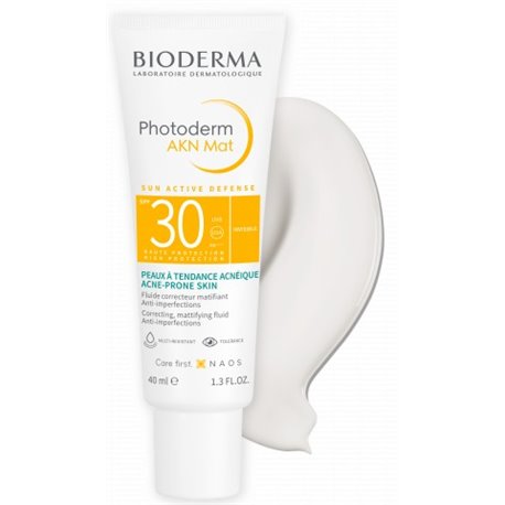 BIODERMA PHOTODERM AKN MAT SUN ACTIVE DEFENSE SPF30 PEAUX A TENDANCE ACNEIQUE 40ML