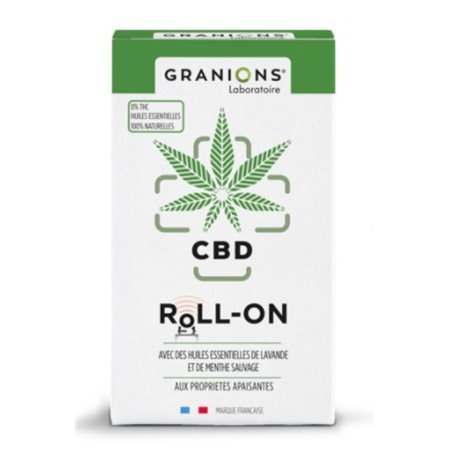 GRANIONS CBD ROLL-ON AVEC DES HUILES ESSENTIELLES DE LAVANDES ET MENTHE SAUVAGE 5ML