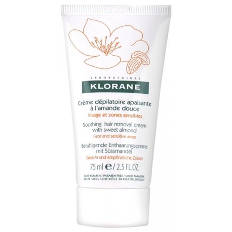 KLORANE CREME DEPILATOIRE APAISANTE A L'AMANDE DOUCE VISAGE ET ZONES SENSIBLES 75ML