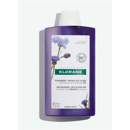 KLORANE SHAMPOING A LA CENTAUREE BIO DEJAUNISSANT-CHEVEUX GRIS-BLONDS 400ML