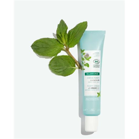 KLORANE CREME PURETE A LA MENTHE BIO HYDRATE PURIFIE MATIFIE PEAUX MIXTES A GRASSES 40ML